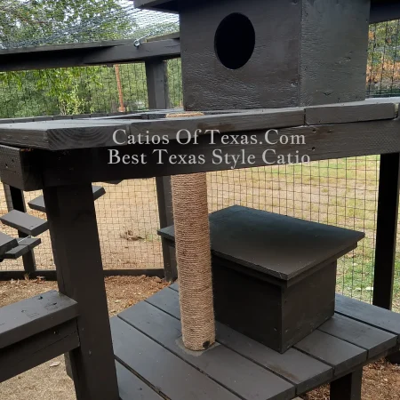 Catios of Texas.com Scratch post Frontyard Catio